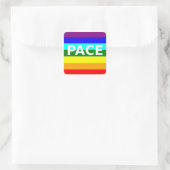 Pace (Vrede) vlag Italiaans Vierkante Sticker (Tas)