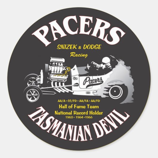 Pacers Auto Decal Ronde Sticker (Voorkant)