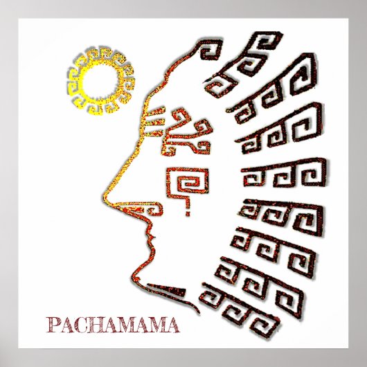 Pachamama Machu_Picchu Silhouette Poster (Voorkant)