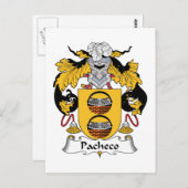 Pacheco Family Crest Briefkaart (Voorkant / Achterkant)