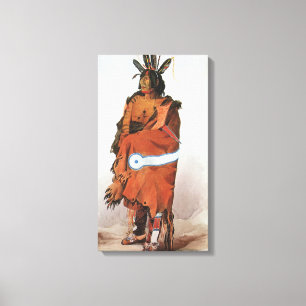 Pachtuwa-Chta, Arikara Warrior Portrait van Bodmer Canvas Afdruk