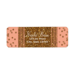 Pachy Pink & Gold Confetti Glamour Adresetiketten Etiket