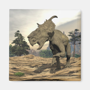 Pachyrhinosaurus dinosaur roaring - 3D rendering Magneet