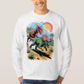 Pachyrhinosaurus racet langs een Carnotaurus T-shirt (Voorkant)