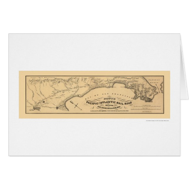 Pacific & Atlantic Railroad Map 1851 (Voorkant Horizontaal)