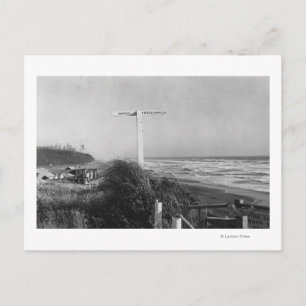 Pacific Beach, WA - Sign Miles to China Briefkaart