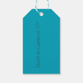 Pacific Blue 00A1B9 Color - Custom Message Cadeaulabel (Achterkant)