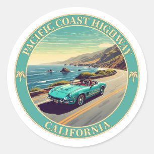 Pacific Coast Highway, Californië Ronde Sticker