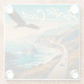 Pacific Coast Highway Eagle Glazen Onderzetter (Achterkant)