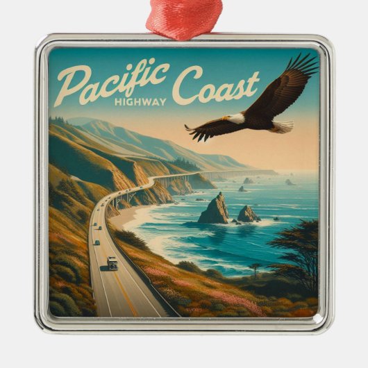 Pacific Coast Highway Eagle Metalen Ornament (Voorkant)