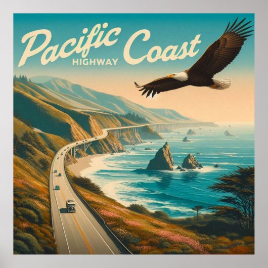 Pacific Coast Highway Eagle Poster (Voorkant)