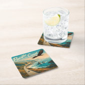 Pacific Coast Highway Eagle Vierkante Kartonnen Onderzetter (Insitu)