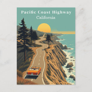 Pacific Coast Highway  kust van Californië Briefkaart