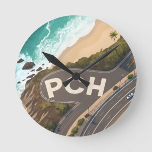 Pacific Coast Highway Lucht Reis Kunst Ronde Klok