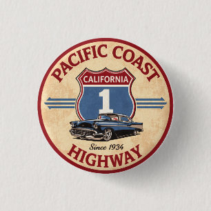 pacific coast highway motorfiets california route ronde button 3,2 cm
