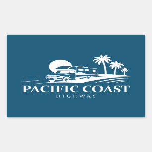 Pacific Coast Highway Recreatievoertuig Rechthoekige Sticker