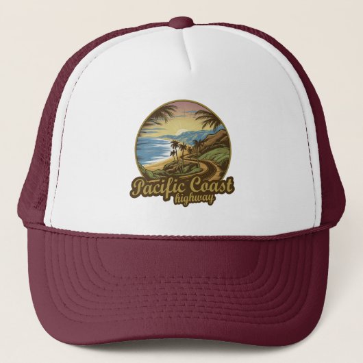 Pacific Coast Highway Retro Trucker Pet (Voorkant)
