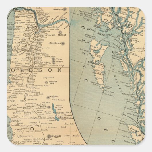 Pacific Coast Steamship Company Vierkante Sticker (Voorkant)