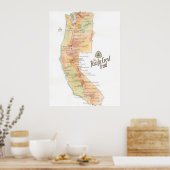 Pacific Crest Trail Map Poster (Keuken)