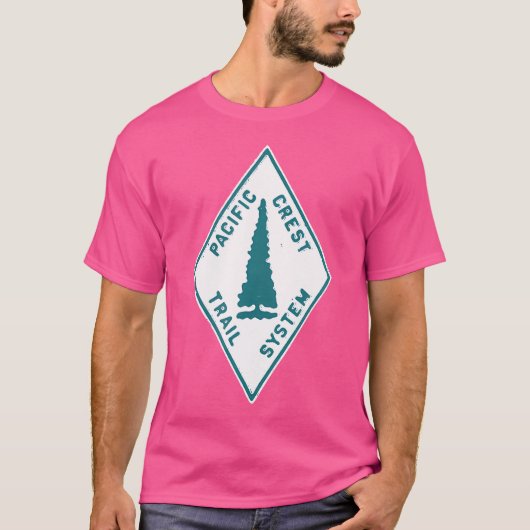 Pacific Crest Trail Marker Sign Retro Hiki T-shirt (Voorkant)