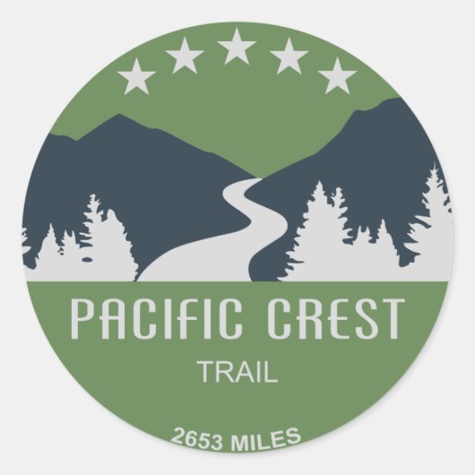 Pacific Crest Trail Ronde Sticker (Voorkant)