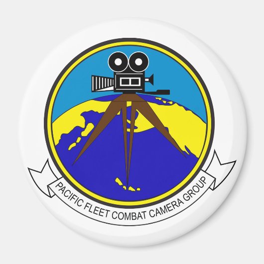 Pacific Fleet Combat Camera Group Round Magnet Magneet (Voorkant)