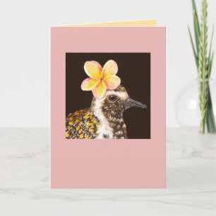 pacific golden plover met plumeria card kaart