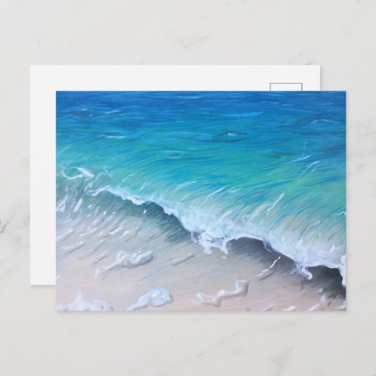 Pacific Grove Blauwgroen Wave Schilderij Print Briefkaart (Voorkant / Achterkant)