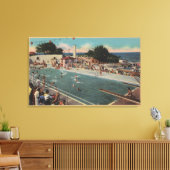 Pacific Grove, CA - Municipal Swimming Pool Uitzic Canvas Afdruk (Insitu (Woonkamer))