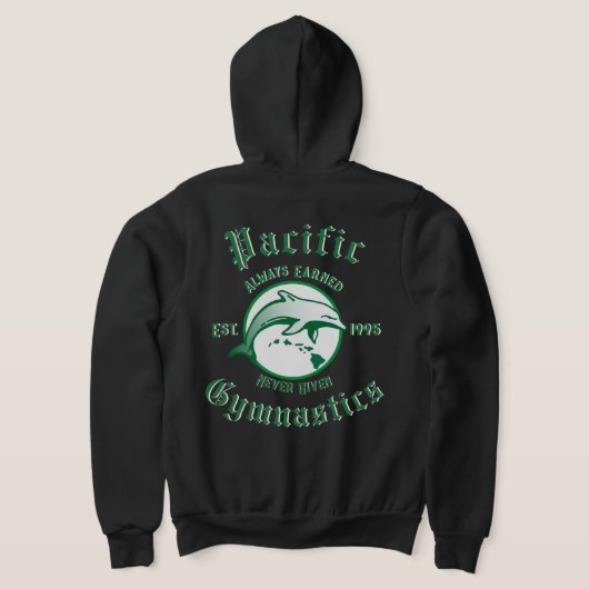 Pacific Gymnastics Zwarte rits hoodie (Laag Achter)