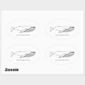 Pacific Humpback Whale Ovale Sticker (Vel)