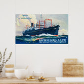 Pacific Mail SS Company op USS President Poster (Keuken)
