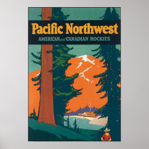 Pacific Northwest American en Canadian Rockies Poster