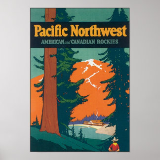 Pacific Northwest American en Canadian Rockies Poster