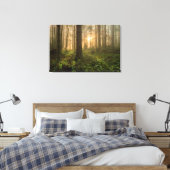 Pacific Northwest Forest | Foggy Morning Canvas Afdruk (Insitu (Slaapkamer))