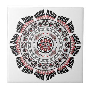 Pacific Northwest Native American Art Mandala Tegeltje