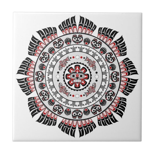 Pacific Northwest Native American Art Mandala Tegeltje (Voorkant)