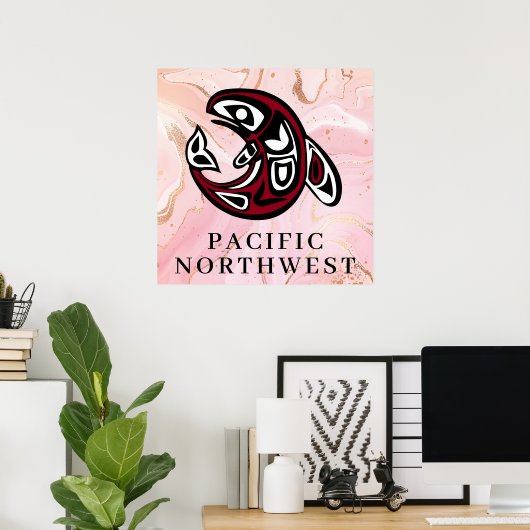 Pacific Northwest Native American Killer Whale Poster (Thuiskantoor)