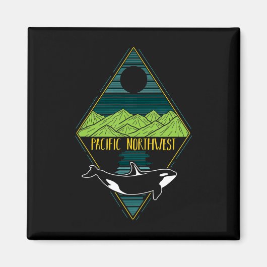 Pacific Northwest Orca — walvisboom — Ocean P Magneet (Voorkant)