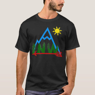 Pacific Northwest PNW Pine Trees Mountains Arrow S T-shirt
