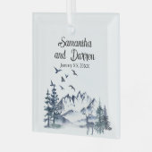 Pacific Northwest Rocky Mountains Bruiloft Glas Ornament (Voorkant links)