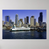 Pacific Northwest Seattle Veerboot & Gebouwen Poster (Voorkant)