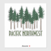 PACIFIC NORTHWEST Tall Pine Trees Forest Sticker (Vel)