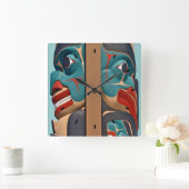 Pacific Northwest Totem Design Wall klok (Huis)