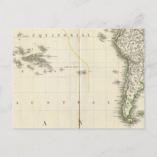 Pacific Ocean Atlas Map Briefkaart