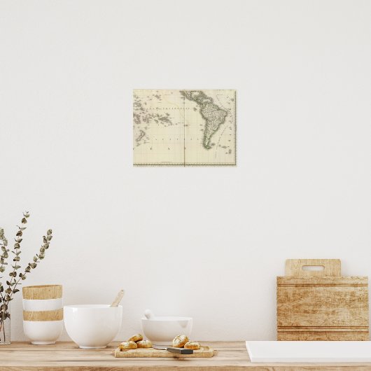 Pacific Ocean Atlas Map Poster (Keuken)