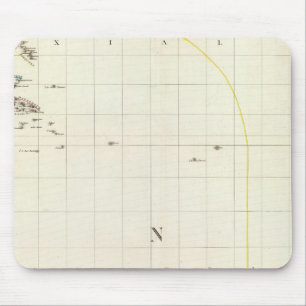 Pacific Ocean Engraved Map Muismat