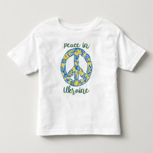 Pacific peace sign quote onder Oekraïense vlag Kinder Shirts