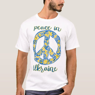 Pacific peace sign quote onder Oekraïense vlag T-shirt