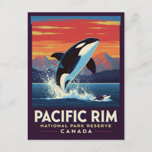 Pacific Rim National Park Orka doorbreekt het wate Briefkaart